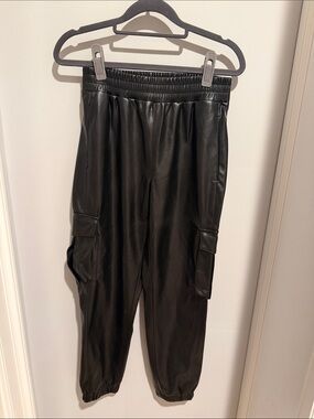 Generation Love Black Faux Leather Cargo Pants